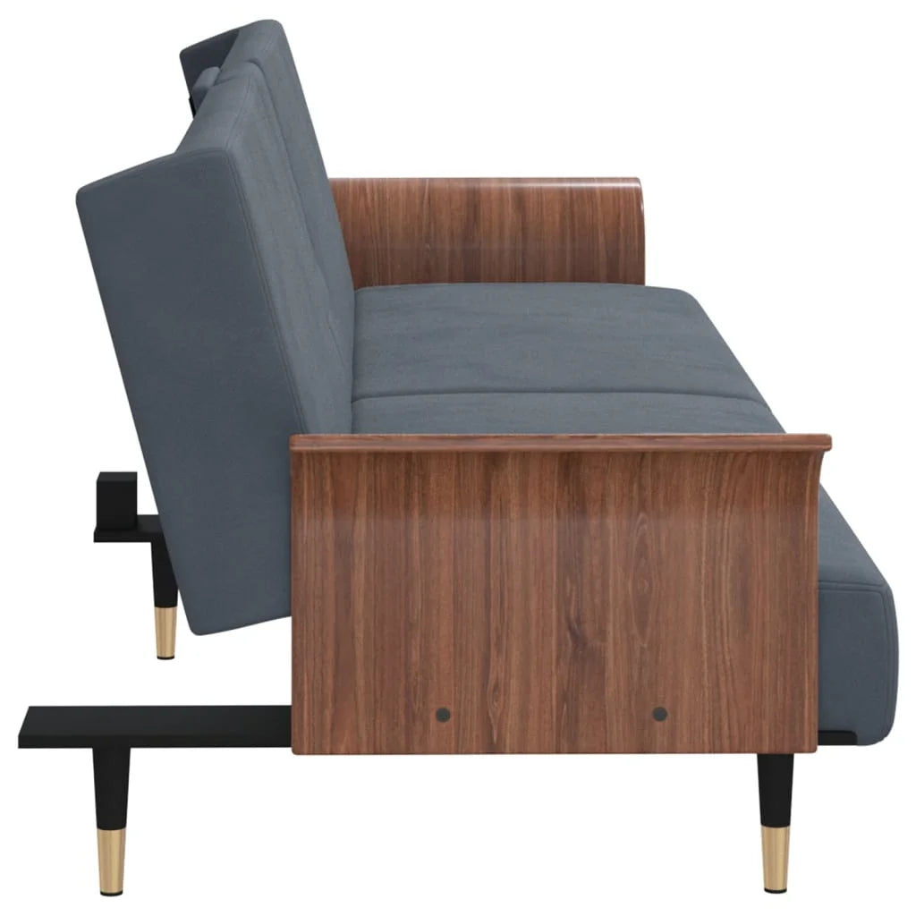 Dark Gray Sofa Bed with Cup Holders M697860