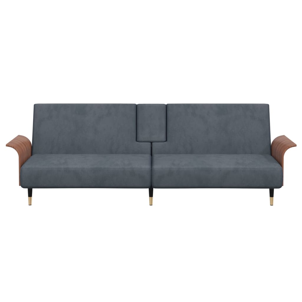 Dark Gray Sofa Bed with Cup Holders M697860