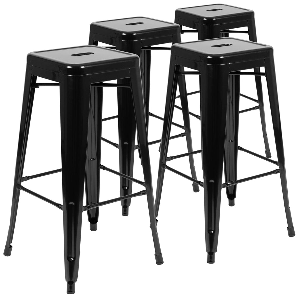 4 Pack 30x22 High Metal Stackable Bar Stool G1425